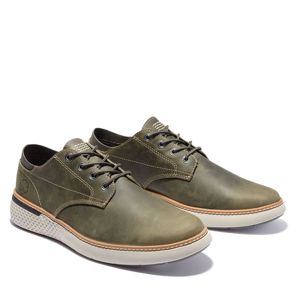 Timberland Mens Sneakers Cross Mark Leather - Olive - India IN2504713